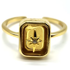 Bague réglable en citrine