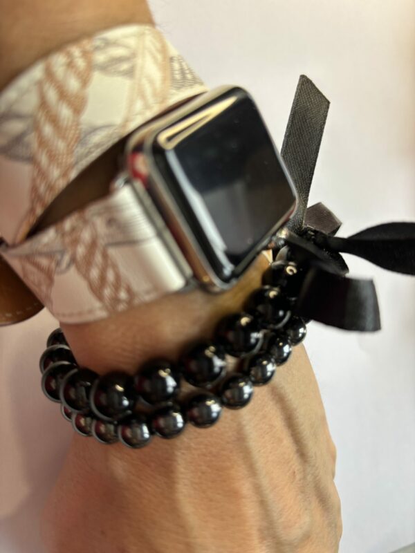 Bracelets en spinelle noire et hématite