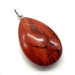 Pendentif Larme de jaspe rouge de 3cm