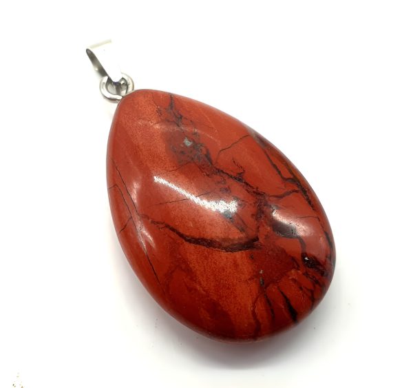 Pendentif Larme de jaspe rouge de 3cm