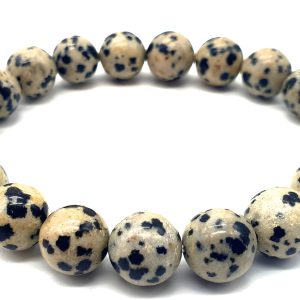 Bracelet en Jaspe Dalmatien pour la détermination