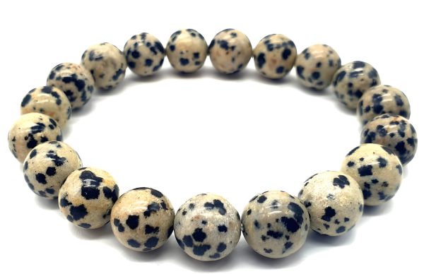 Bracelet en Jaspe Dalmatien pour la détermination