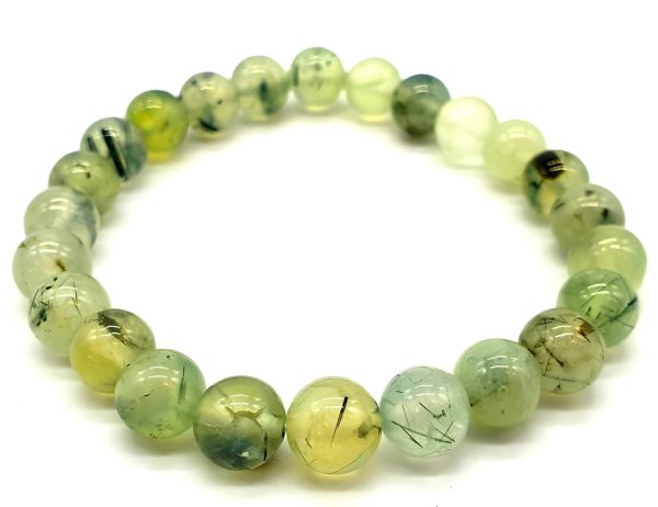 Bracelet en pierres roulées de Prehnite de 8 mm Sérénité