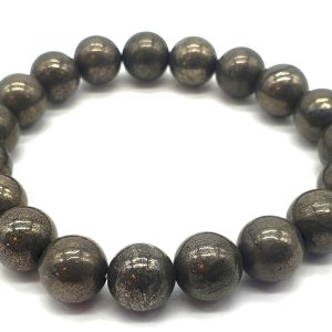 Bracelet en pierres roulées de Pyrite de 10 mm Abondance