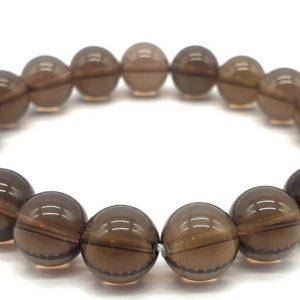 Bracelet en pierres roulées de Quartz fumé de 10 mm Protection
