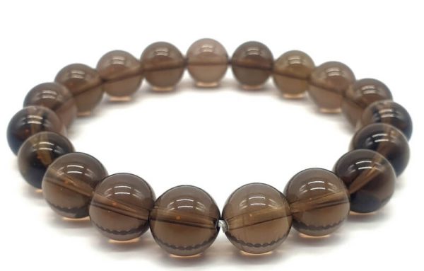Bracelet en pierres roulées de Quartz fumé de 10 mm Protection