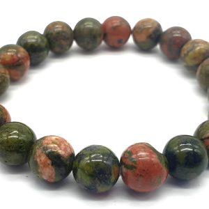Bracelet en pierres roulées de Unakite de 10 mm Equilibre