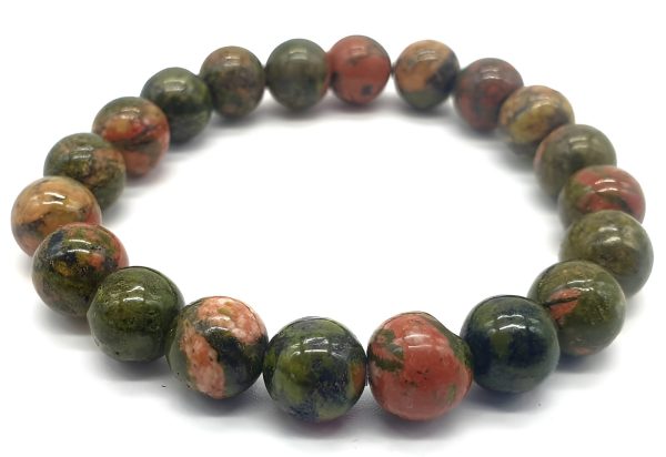 Bracelet en pierres roulées de Unakite de 10 mm Equilibre
