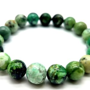 Bracelet en pierres roulées de Variscite de 10 mm Sérénité