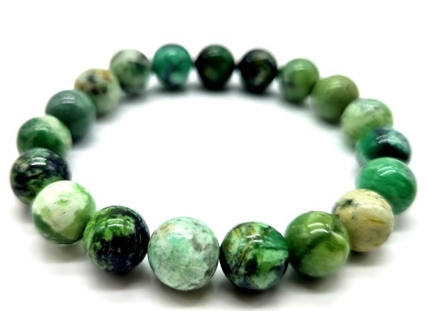 Bracelet en pierres roulées de Variscite de 10 mm Sérénité