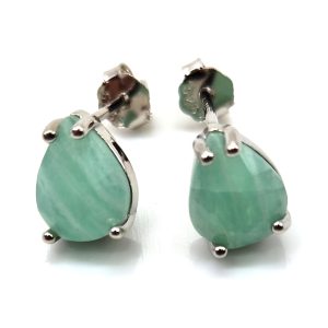 Boucles d oreilles larmes en Amazonite et argent Harmonie