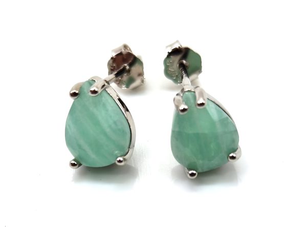 Boucles d oreilles larmes en Amazonite et argent Harmonie