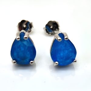 Boucles d oreilles larmes en Apatite et argent Expression