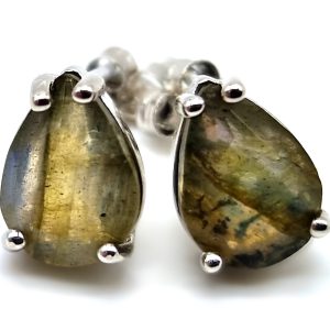 Boucles d oreilles larmes en Labradorite et argent protection