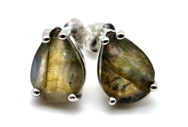 Boucles d oreilles larmes en Labradorite et argent protection