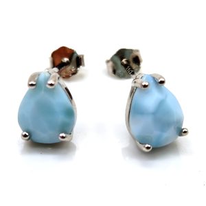 Boucles d oreilles larmes en Larimar et argent Sérénité