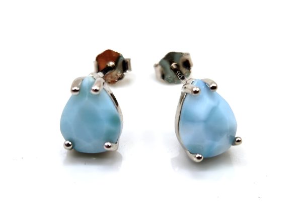 Boucles d oreilles larmes en Larimar et argent Sérénité