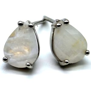 Boucles d oreilles larmes en Pierre de lune et argent Intuition
