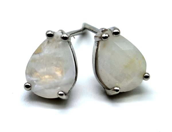 Boucles d oreilles larmes en Pierre de lune et argent Intuition