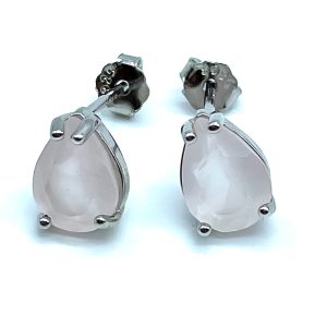 Boucles d oreilles larmes en cristal de roche et argent purification